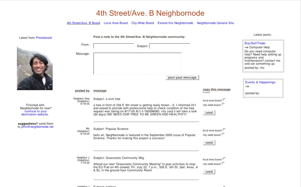 Neighbornode Message Board